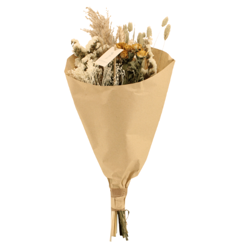 Droogbloemen veldboeket Natural - ↨50cm - Ø20cm