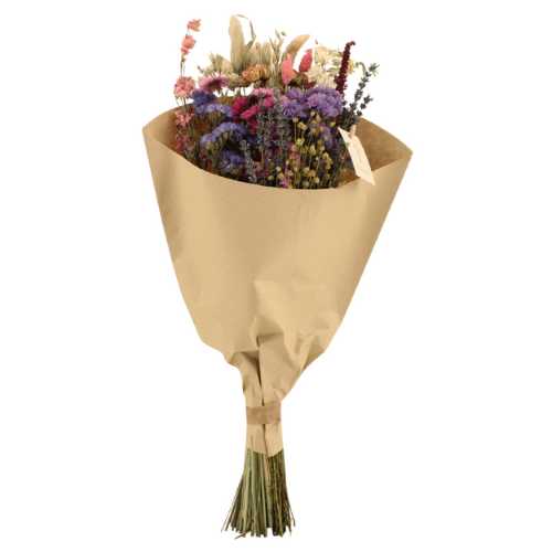 Droogbloemen veldboeket Roze - ↨50cm - Ø20cm