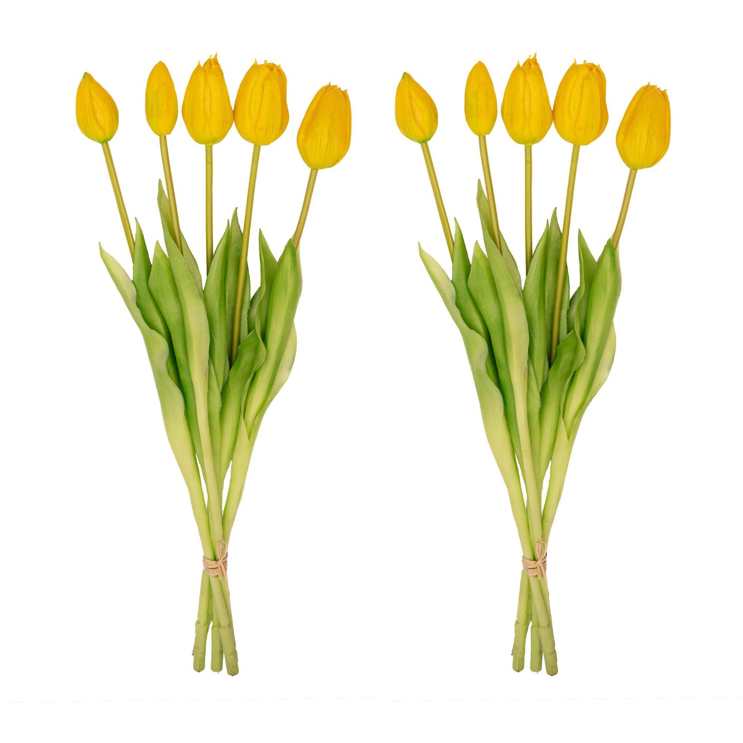 Vaas Lady 'Kylie' ↨27 cm + 10x real touch Tulpen Geel