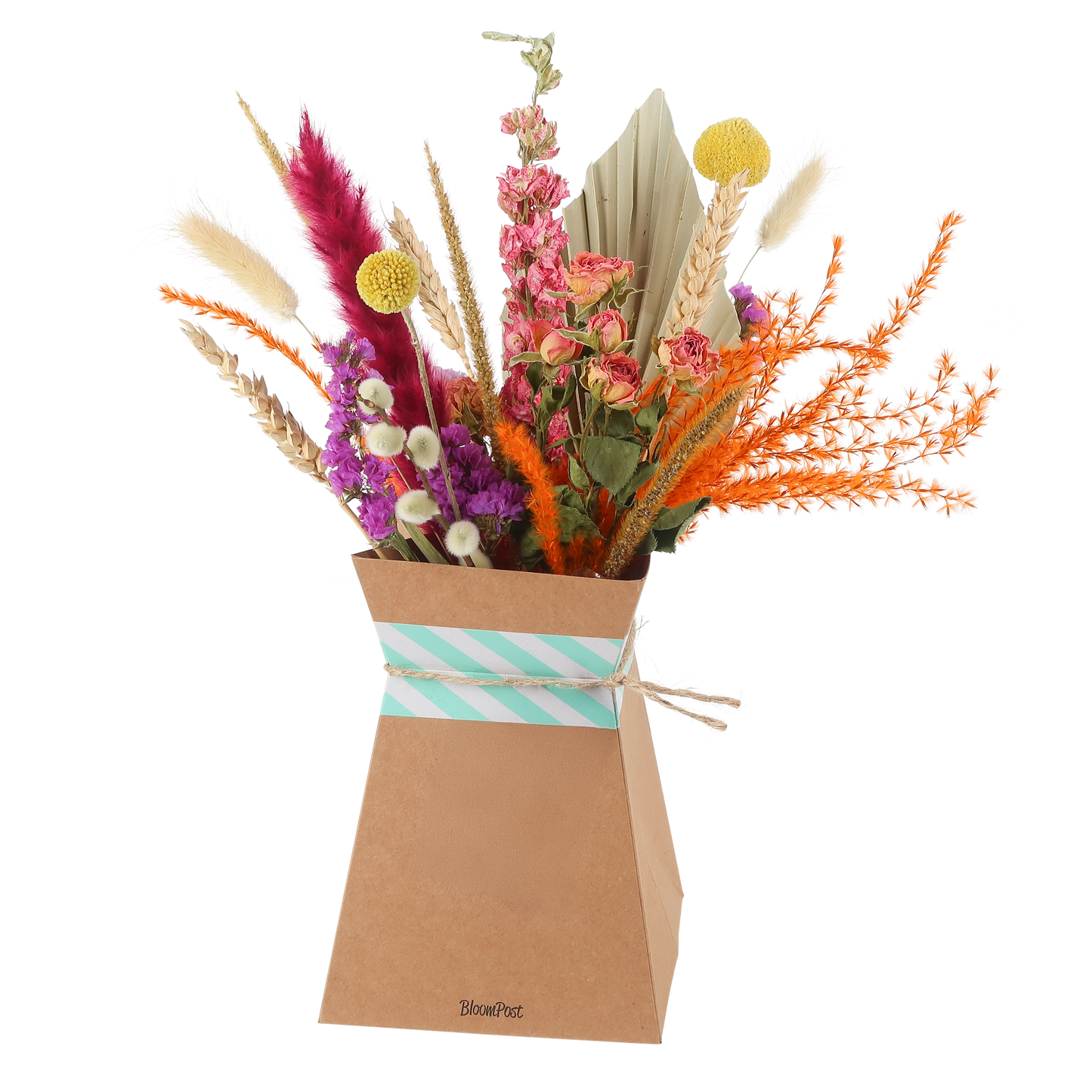 Droogbloemen boeket incl. vouwvaas - Brievenbus