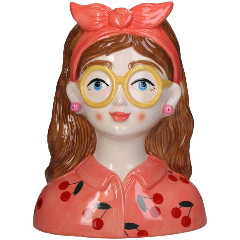 Vaas Lady 'Jessie' ↨27 cm + 10x real touch Tulpen Oranje