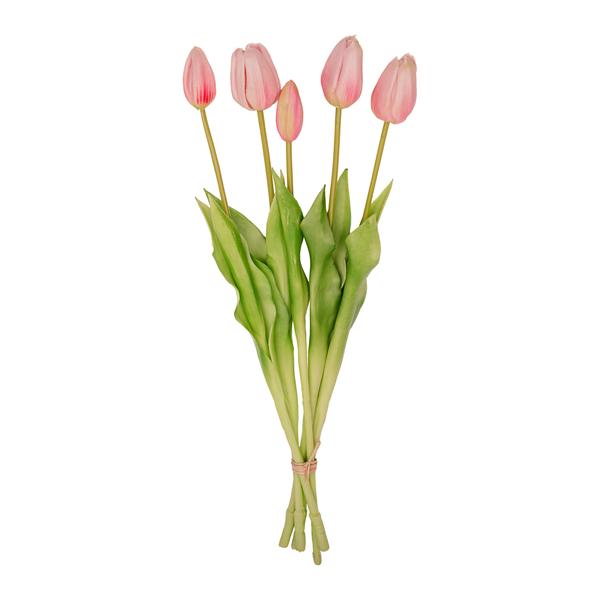 Vaas aardbeien meisje ↨20 cm + 10x real touch Tulpen Roze