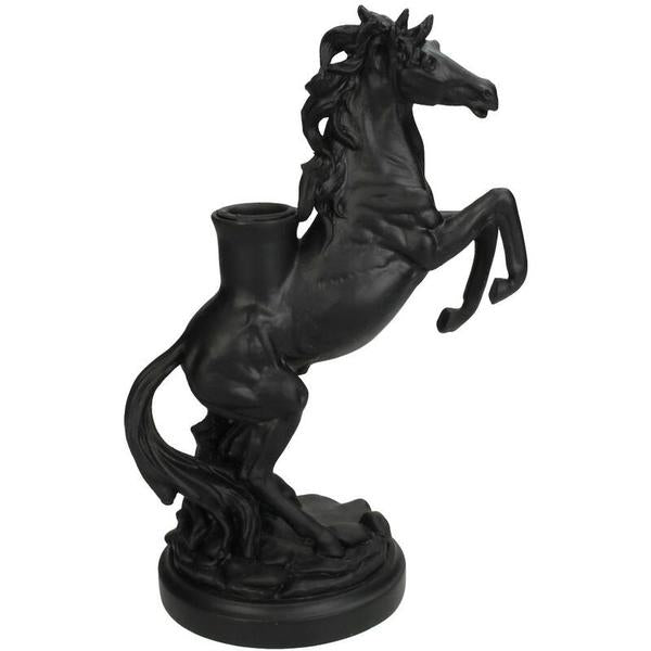 Paard Zwart kandelaar ↨23 cm