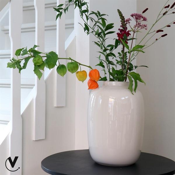 Vaas van glas Artic ivory - ↨35cm - Ø25cm