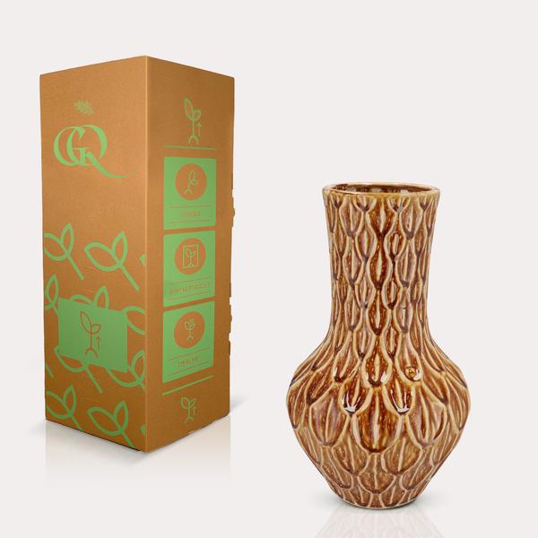 Vaas van steen Boa Brown - ↨39cm - Ø23cm