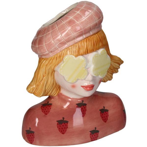 Vaas aardbeien meisje ↨20 cm