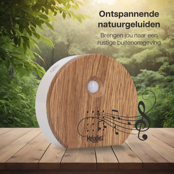 Melodiez® Vogelgeluiden huisje met sensor - Donkerhout