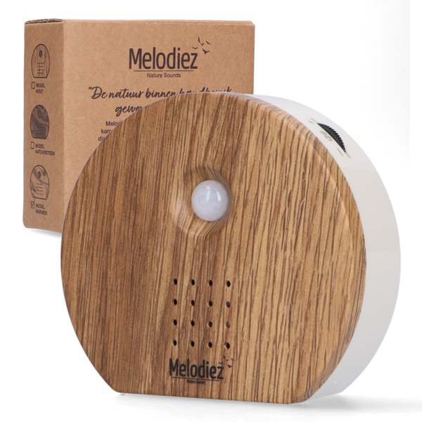 Melodiez® Vogelgeluiden huisje met sensor - Donkerhout