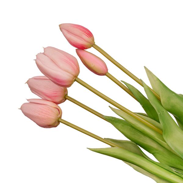 Vaas aardbeien meisje ↨20 cm + 10x real touch Tulpen Roze