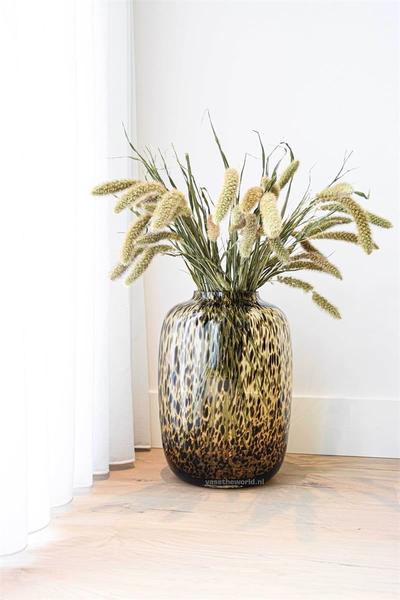 Vaas van glas Artic Cheetah gold - ↨35cm - Ø25cm