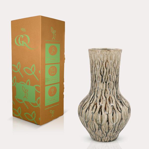 Vaas van steen Boa Green - ↨39cm - Ø23cm
