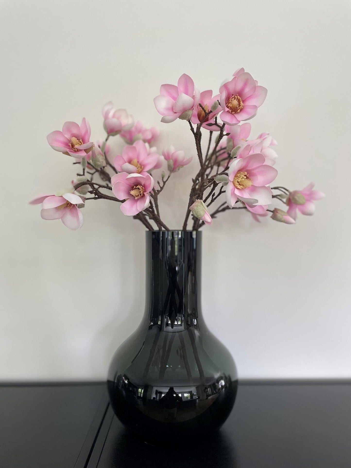 Kunstbloemen magnolia bloem Roze x8 - ↨65cm