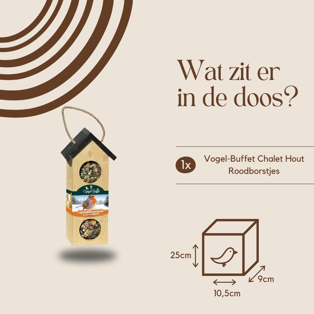 Chalet vogelvoederhuisje - 500 gr - Roodborstjes
