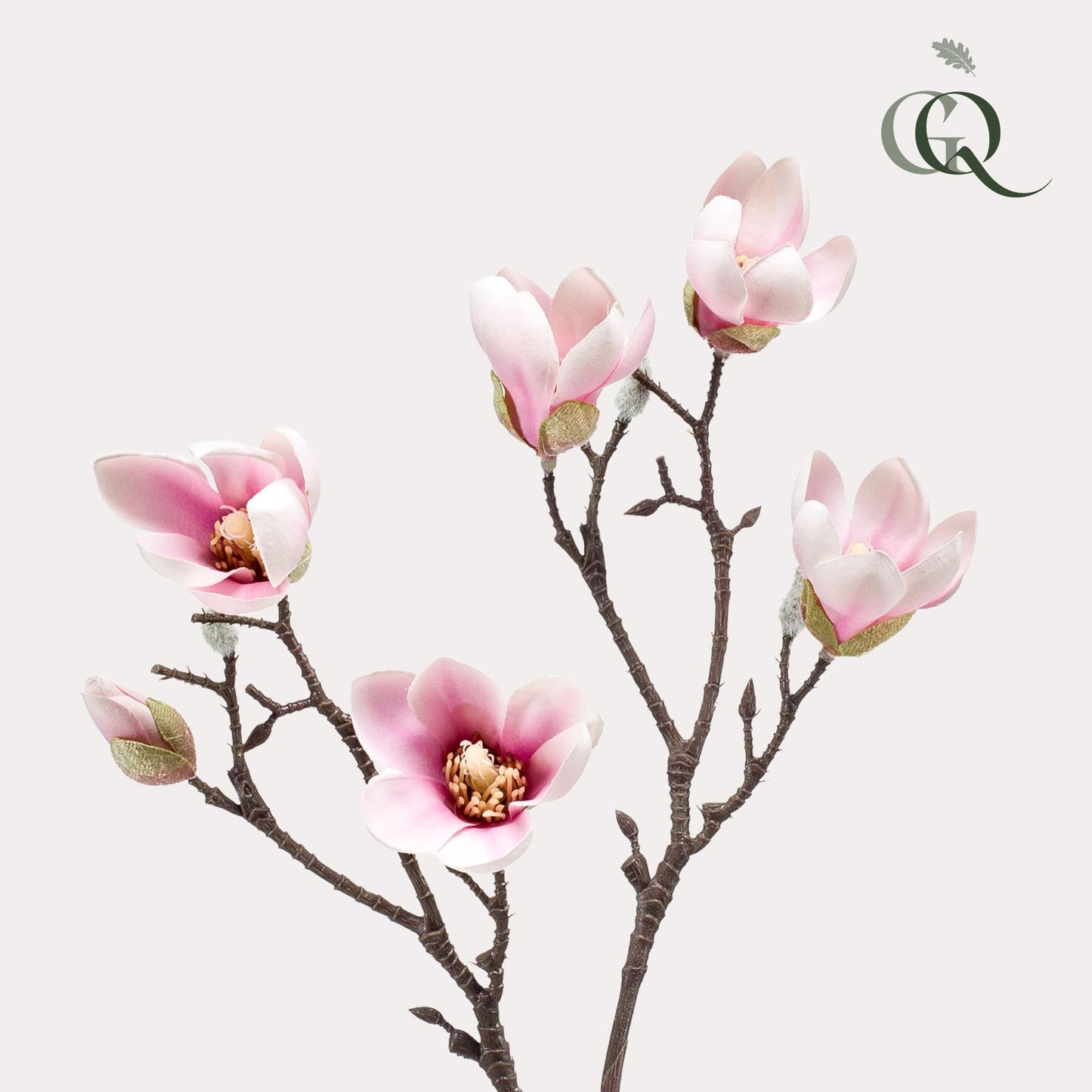Kunstbloemen magnolia bloem Roze x8 - ↨65cm