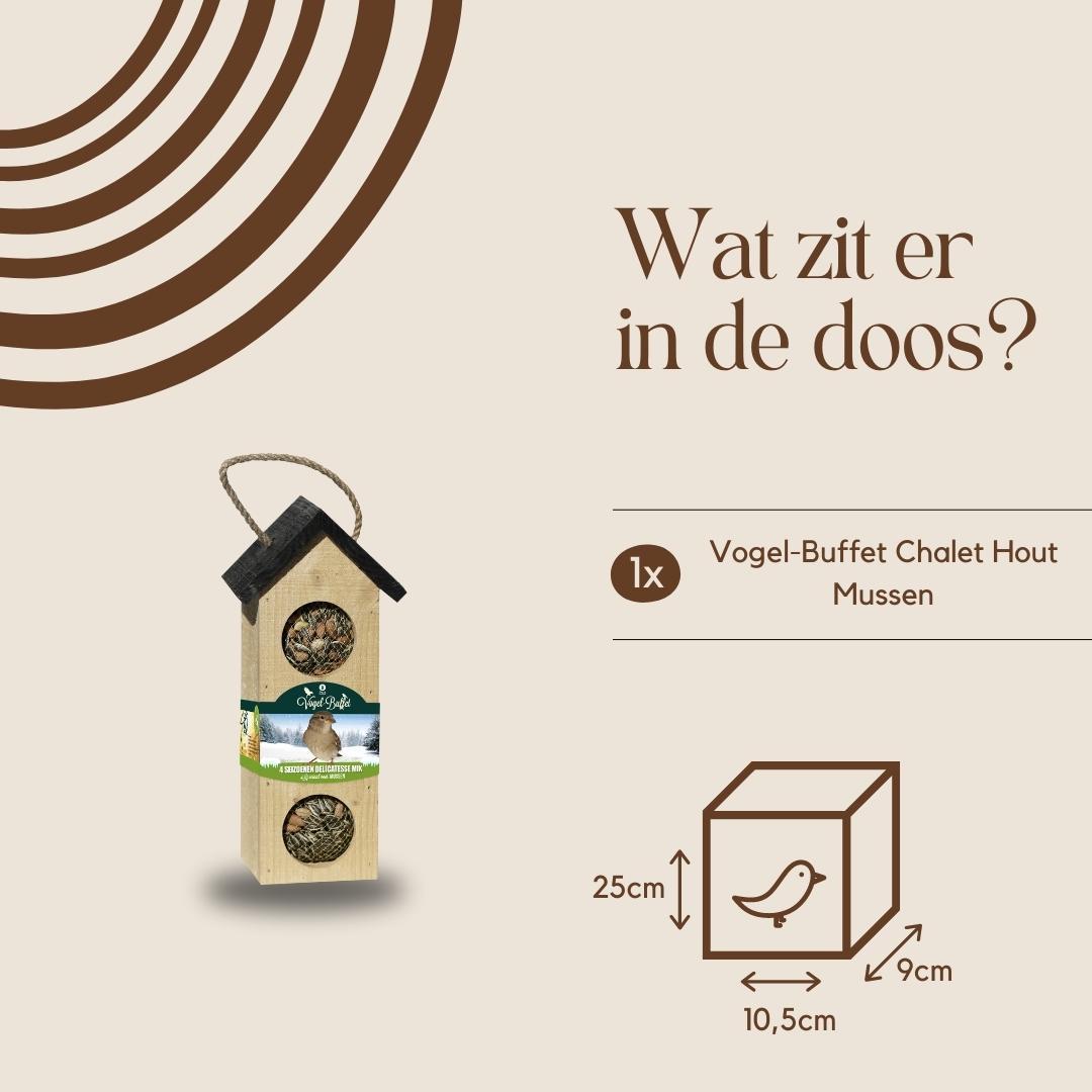 Chalet vogelvoederhuisje - 500 gr - Mussen