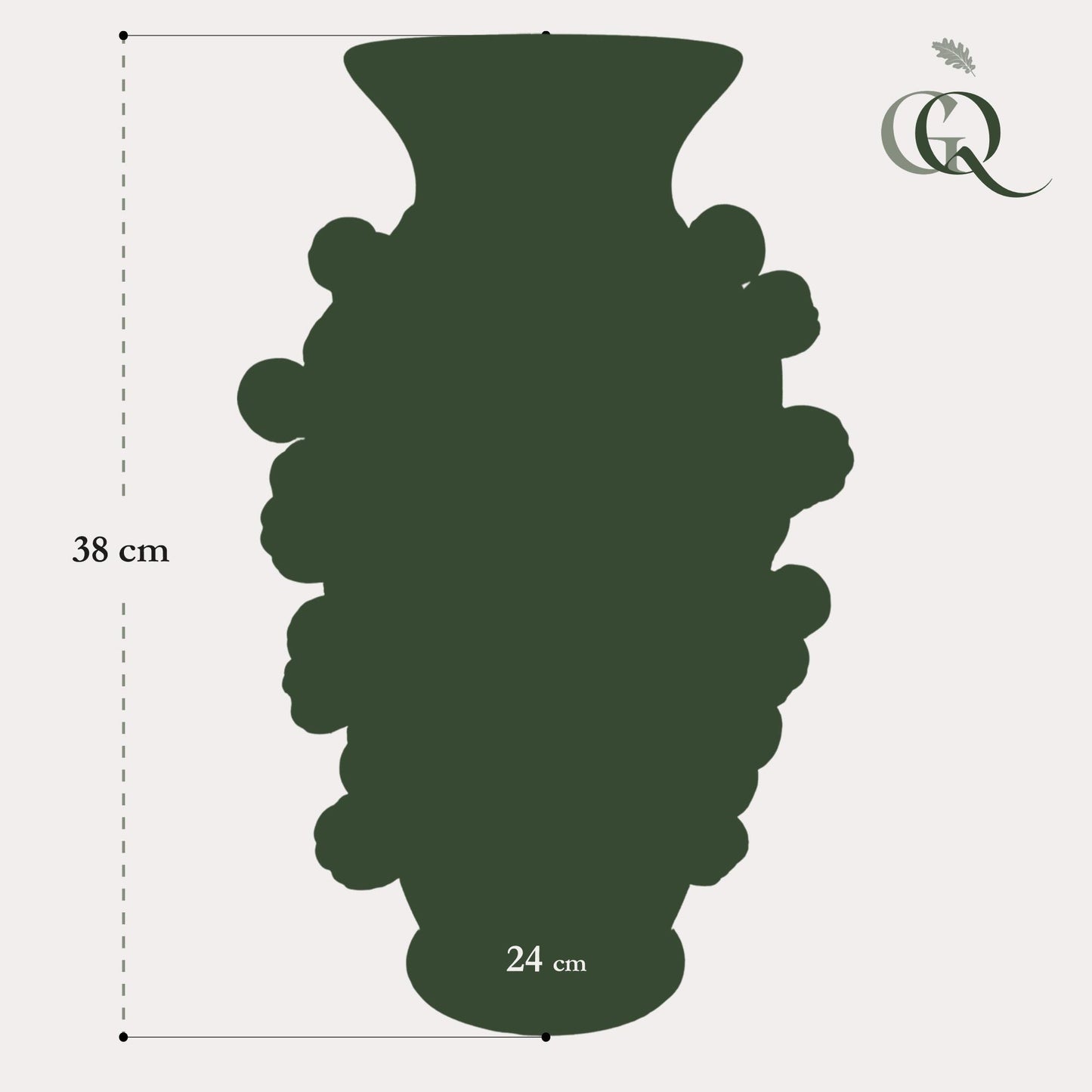 Vaas van steen pistache groen - mandarijn - ↨38cm - Ø24cm