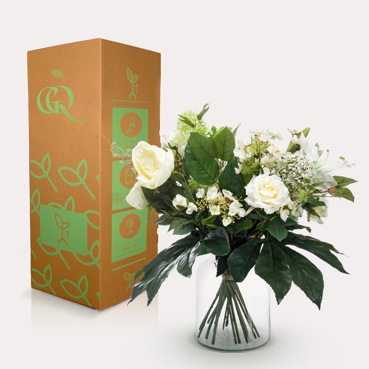 Kunstbloemen boeket - White Dream - ↨60 cm
