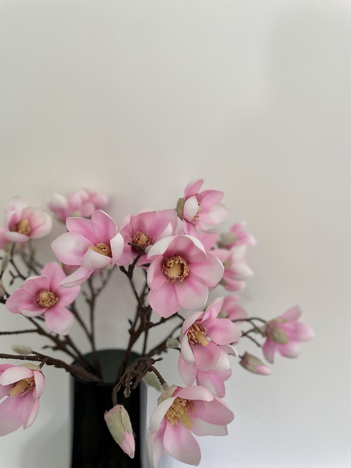 Kunstbloemen magnolia bloem Roze x8 - ↨65cm