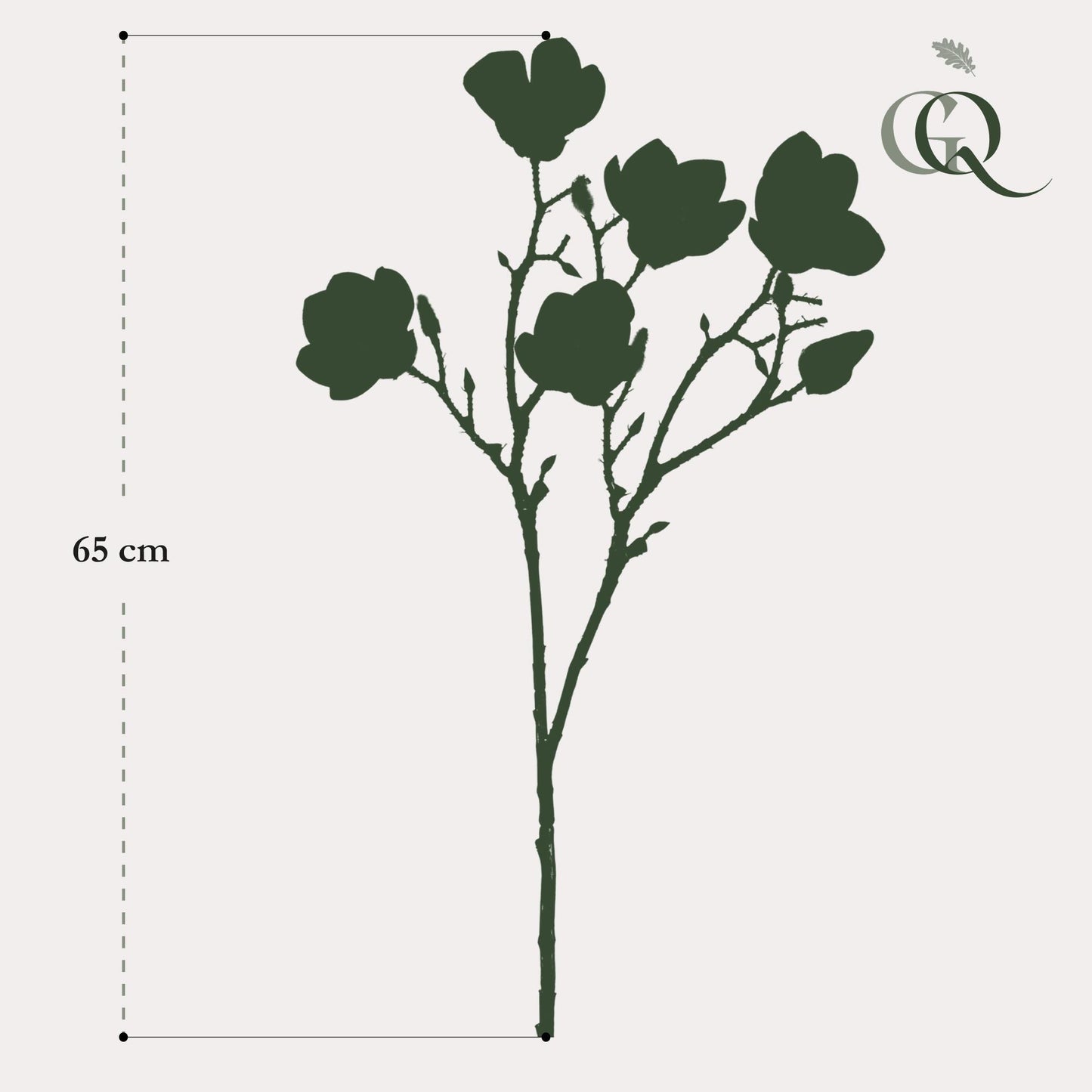 Kunstbloemen magnolia bloem Bordeaux x8 - ↨65cm