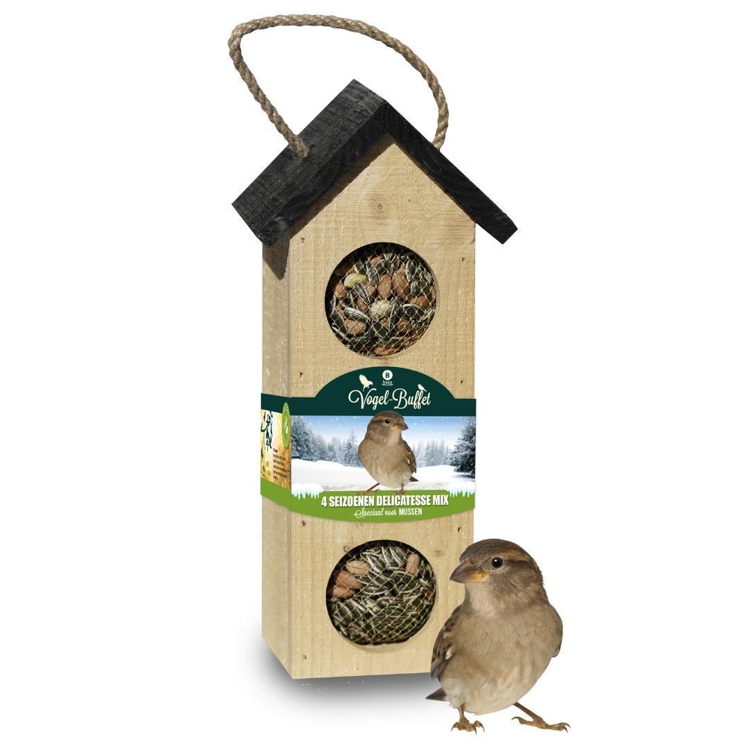 Chalet vogelvoederhuisje - 500 gr - Mussen