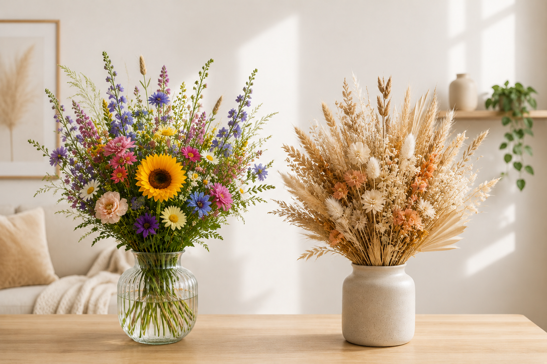 Veldboeket of droogbloemen? Dit zijn de verschillen