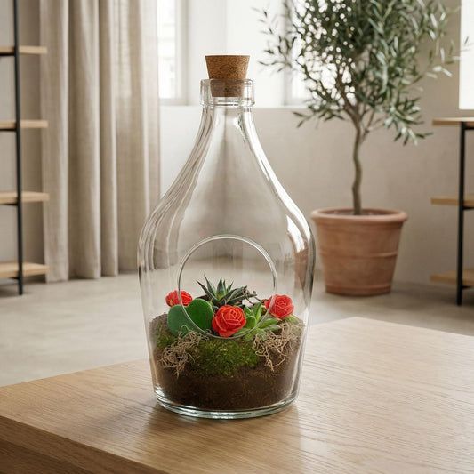 Love in a Bottle - DIY Open Planten terrarium - ↨30cm - Ø16cm
