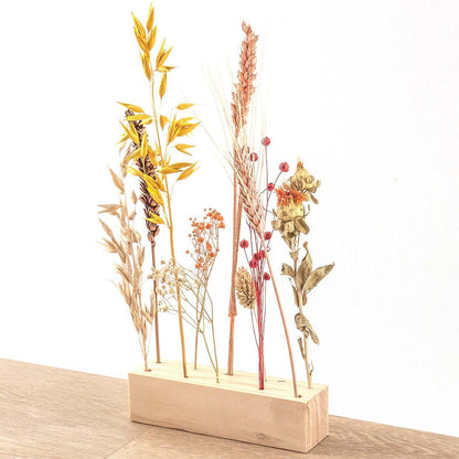 Houten Gedroogde Bloemenstand - M - Bloemen en Kruiden + Gedroogde Bloemarrangementen