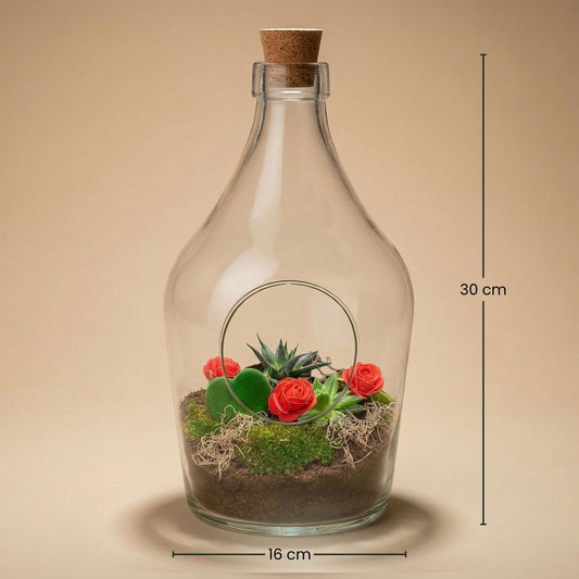 Love in a Bottle - DIY Open Planten terrarium - ↨30cm - Ø16cm