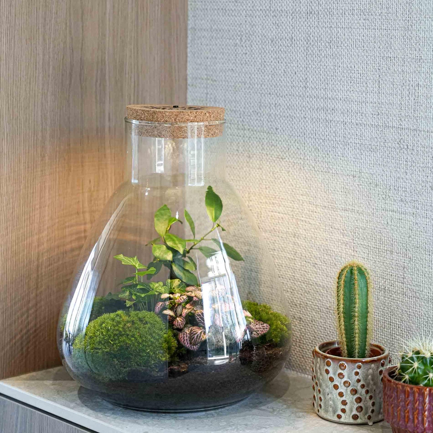 LOVE MOM Terrarium Sam met LED verlichting - Moederdag cadeau - ↨30cm - Ø24.5cm