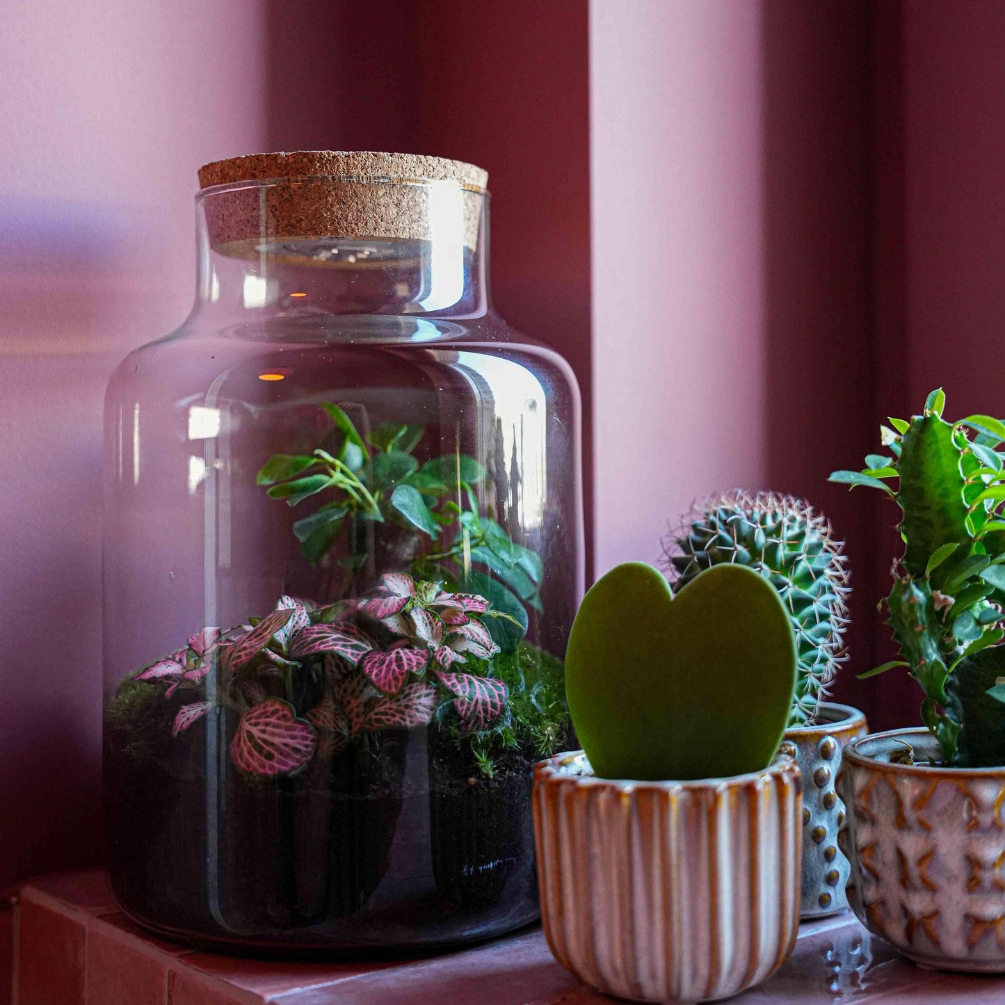 LOVE MOM Terrarium Little Milky met LED Verlichting - Moederdag Cadeau - ↨25cm - Ø17cm