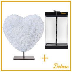 Hart deluxe: Luxe wit foam hart op standaard - ↨15cm
