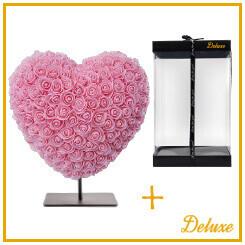 Hart deluxe: Luxe lichtroze foam hart op standaard - ↨25cm