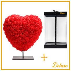 Hart deluxe: Luxe rood foam hart op standaard - ↨15cm