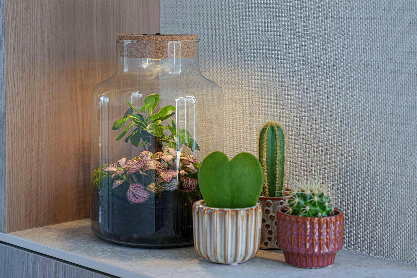 LOVE MOM Terrarium Little Milky met LED Verlichting - Moederdag Cadeau - ↨25cm - Ø17cm