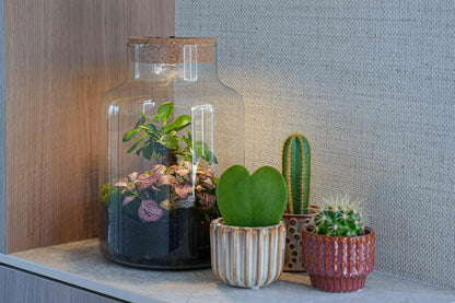 LOVE MOM Terrarium Little Milky met LED Verlichting - Moederdag Cadeau - ↨25cm - Ø17cm