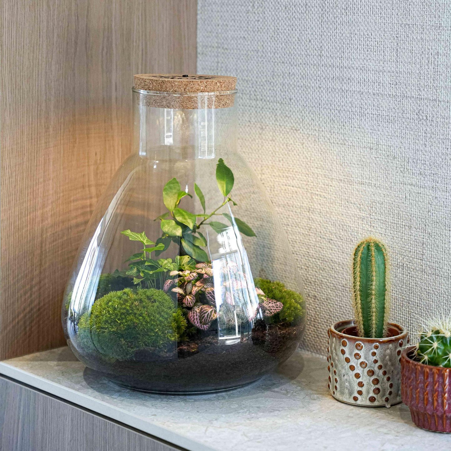 LOVE MOM Terrarium Sam met LED verlichting - Moederdag cadeau - ↨30cm - Ø24.5cm