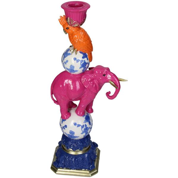 Roze Olifant kandelaar ↨30 cm