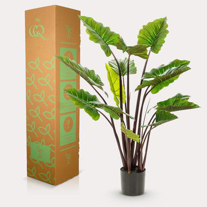 Colocasia Pink China - Olifantsoor - Kunstplant - ↨130 cm