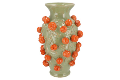 Vaas van steen pistache groen - mandarijn - ↨38cm - Ø24cm