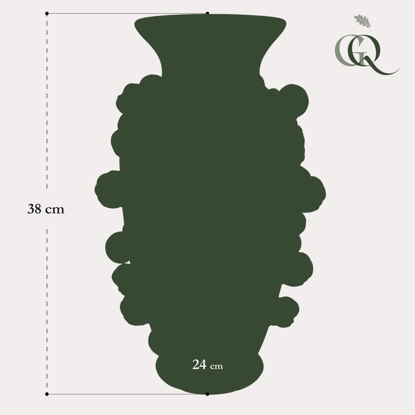Vaas van steen pistachegroen - Mandarijn - ↨38cm - Ø24cm
