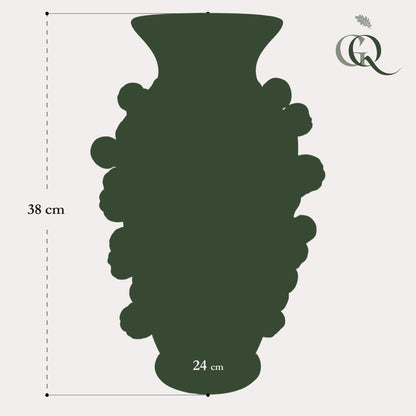 Vaas van steen pistache groen - mandarijn - ↨38cm - Ø24cm