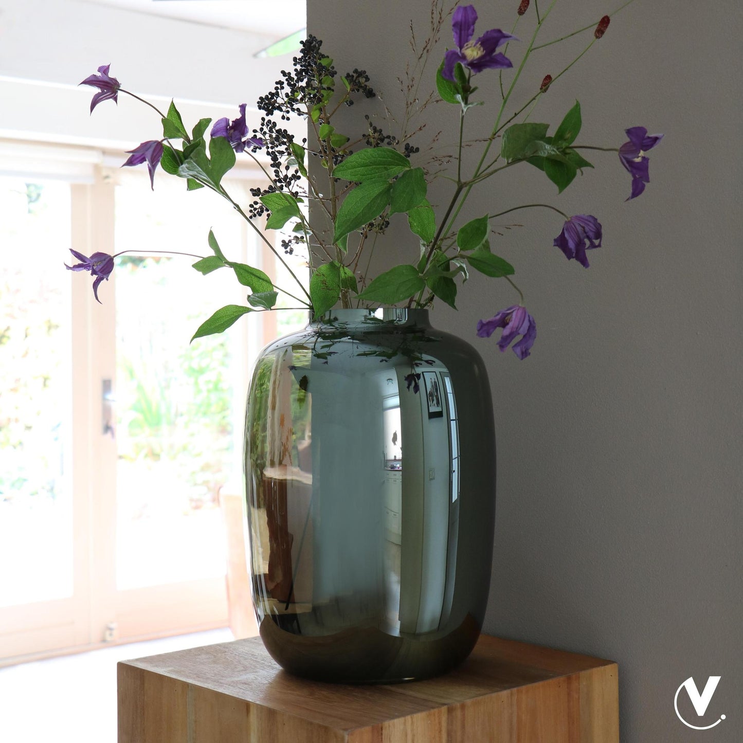 Vase The World - Grijs - Artic - ↨35cm - Ø25cm