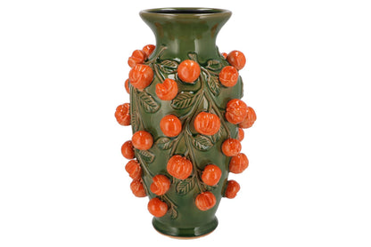 Vaas van steen pistachegroen - Mandarijn - ↨38cm - Ø24cm