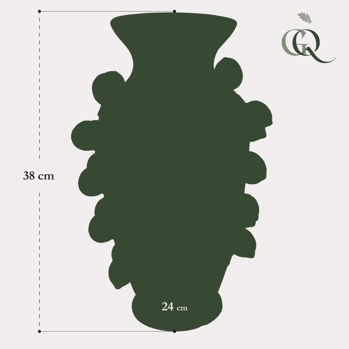 Vaas van steen pistache groen - citroen - ↨38cm - Ø24cm