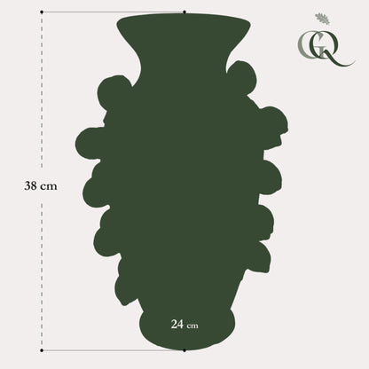 Vaas van steen pistache groen - citroen - ↨38cm - Ø24cm