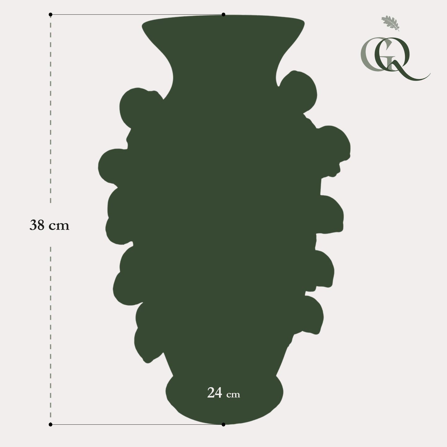 Vaas van steen groen - citroen - ↨38cm - Ø24cm