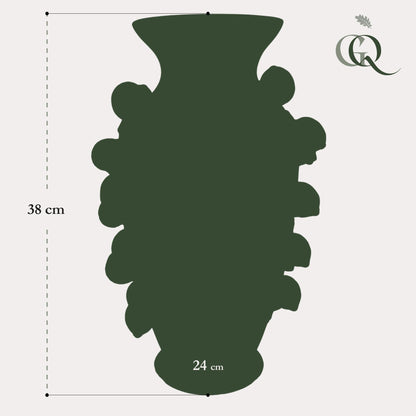 Vaas van steen groen - citroen - ↨38cm - Ø24cm