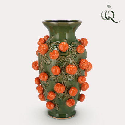 Vaas van steen pistachegroen - Mandarijn - ↨38cm - Ø24cm